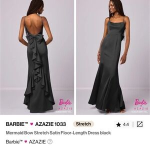 Azazie 1033 Barbie Black Satin Mermaid Dress
